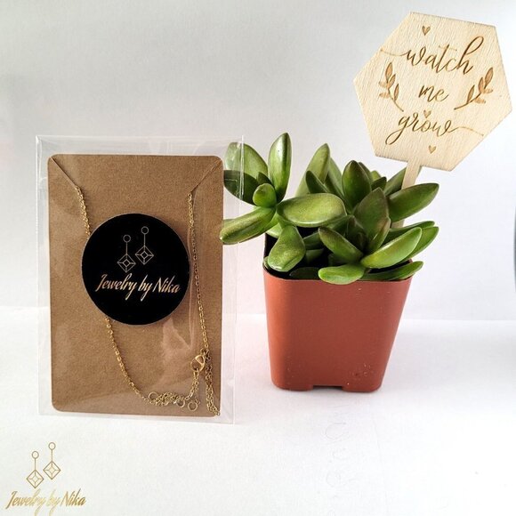 NEW 14K Yellow Gold Enchantia Boho Minimalist Dainty Chain Luxury Necklace - Picture 4 of 4